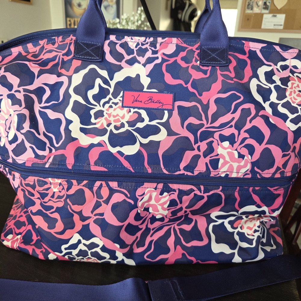 Vera Bradley Pink and Blue Floral Expandable Women's Bag